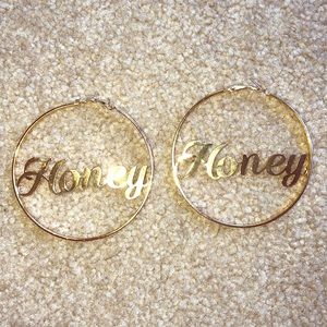 “Honey” Gold Hoop Earrings